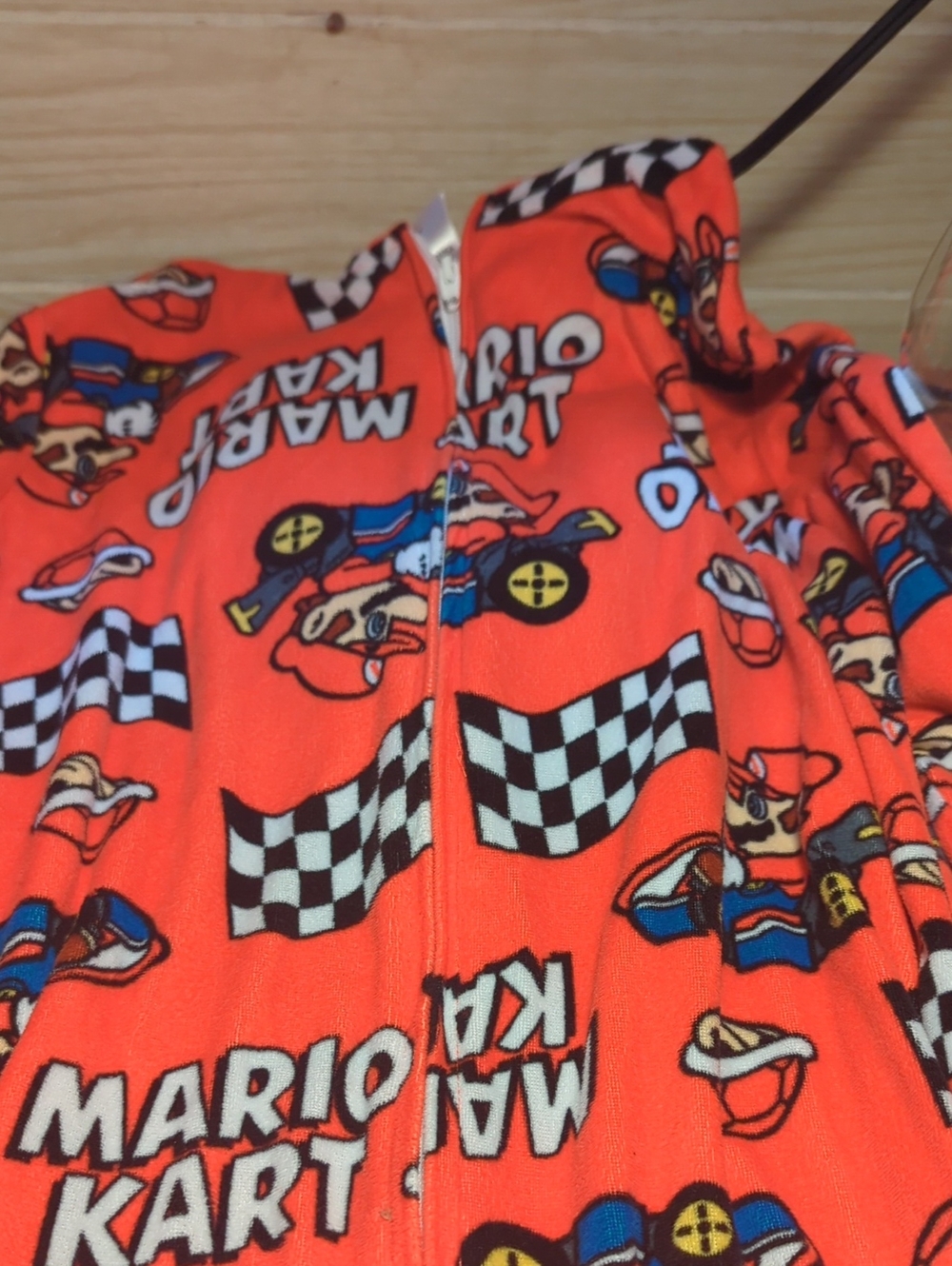 Kids One-Piece Pajama - Bright Red Racing Print